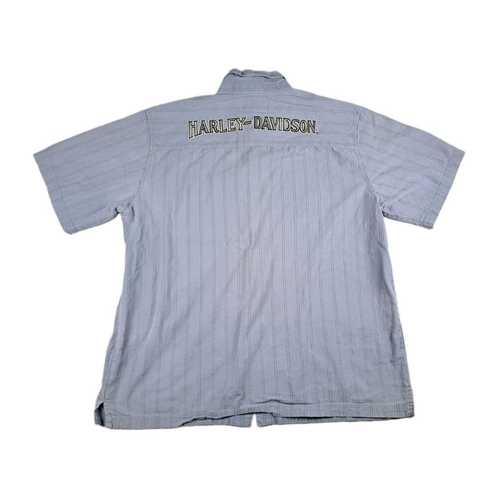Vintage Harley-Davidson Work Shirt Mens XL Button Up Snap Collar Embroidered Y2K - Picture 2 of 13